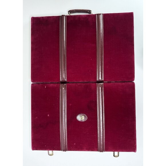 Vintage Pierre Cardin Backgammon Set Velour Attaché Case 1970s w/ Cups Manual - Picture 12 of 13